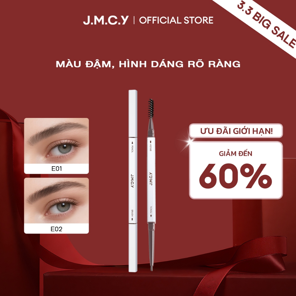COD JMCY Chì Kẻ tự nhiên Lông Mày Chống Mồ Hôi Hai Đầu Đầu Chì Siêu Mịn, Bền Màu Tạo Hiệu Ứng Trang 