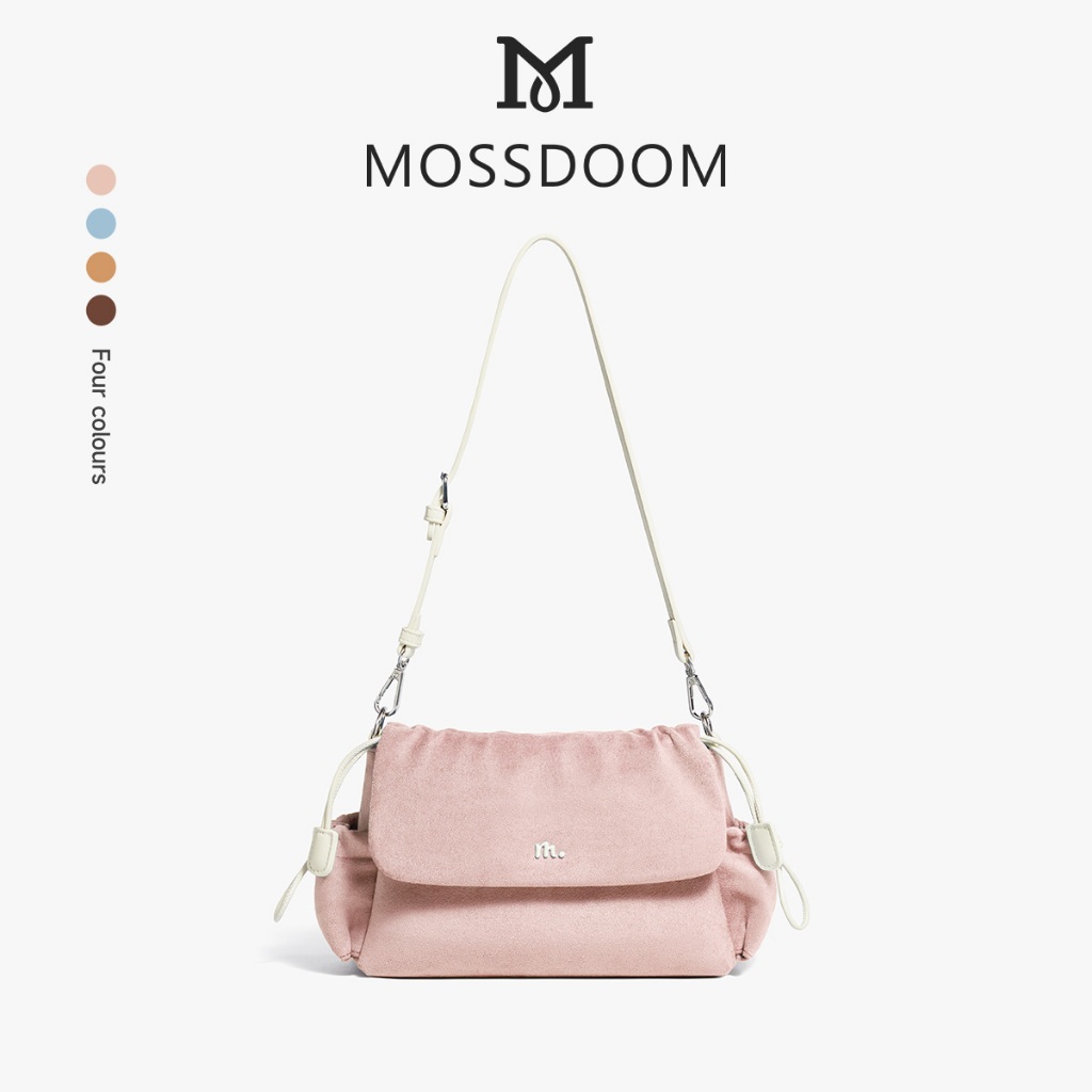 MOSSDOOM Solva Bag Túi đeo vai bằng da lộn thời trang, thiết kế retro đa năng dành cho nữ