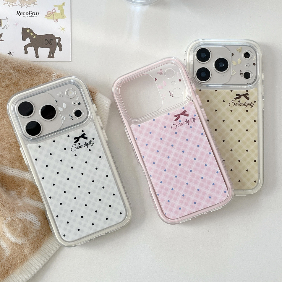 Ốp lưng iphone 17 Pro Max 16 Pro Max 15 Pro Max Side Vỏ điện thoại nơ 2 trong 1