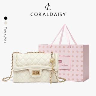 CORALDAISY Mẫu mới 2026 túi xách phụ nữ túi đeo vai dây xích dài Túi đeo vai khóa xoay sang trọng