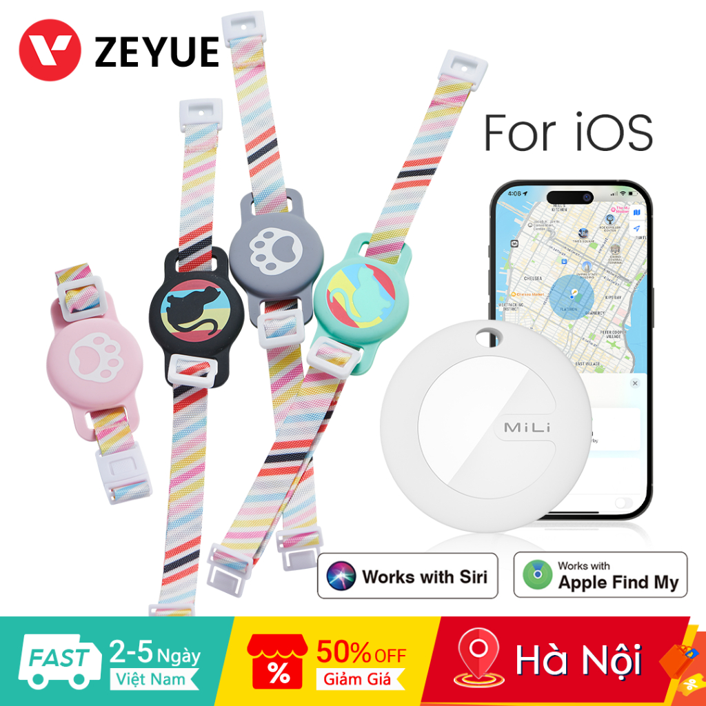 [iOS Only]MiLi Mitag Smart Tag, Phạm Vi Lên Tới 120m, Bộ Theo Dõi Vòng Cổ Thú Cưng Bluetooth, Thiết 