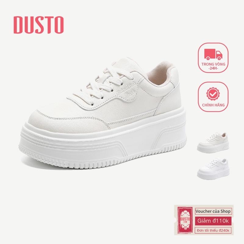 Giày thể thao DUSTO đế dày 6cm Giày nữ tăng chiều cao mũi tròn Giày DWE002712A