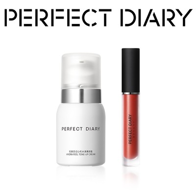 Bundle 2pcs PERFECT DIARY 40g kem nền  kem lười nâng tông & Son kem DreamMatte màu lì siêu mịn lâu trôi cao cấp 2.5g