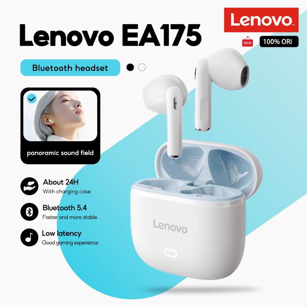 Tai nghe Lenovo EA175 Tai nghe không dây đích thực HD Stereo HIFI Độ trễ thấp có Mic Bluetooth 5.4 | BigBuy360 - bigbuy360.vn