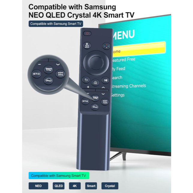BN59-01388A Điều Khiển Từ Xa Thay Thế Cho Samsung Crystal 4K UHD CU7000 DU7200 Series Smart TV, Điều