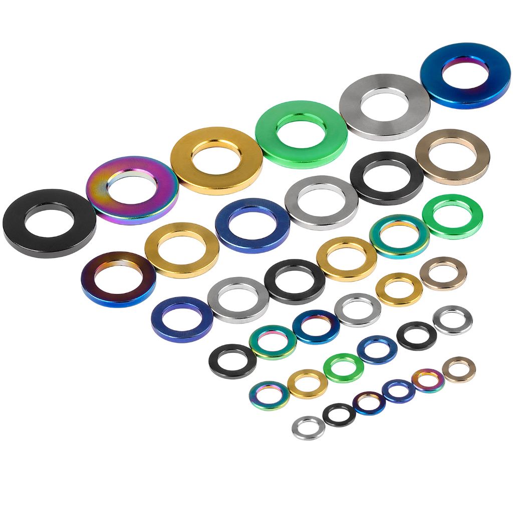 Máy Giặt Titan Wanyifa M3 M4 M5 M6 M7 M8 M10 M12 M14 Máy Giặt Phẳng DIN912 Hợp Kim Titan Gr5 Cho Xe 