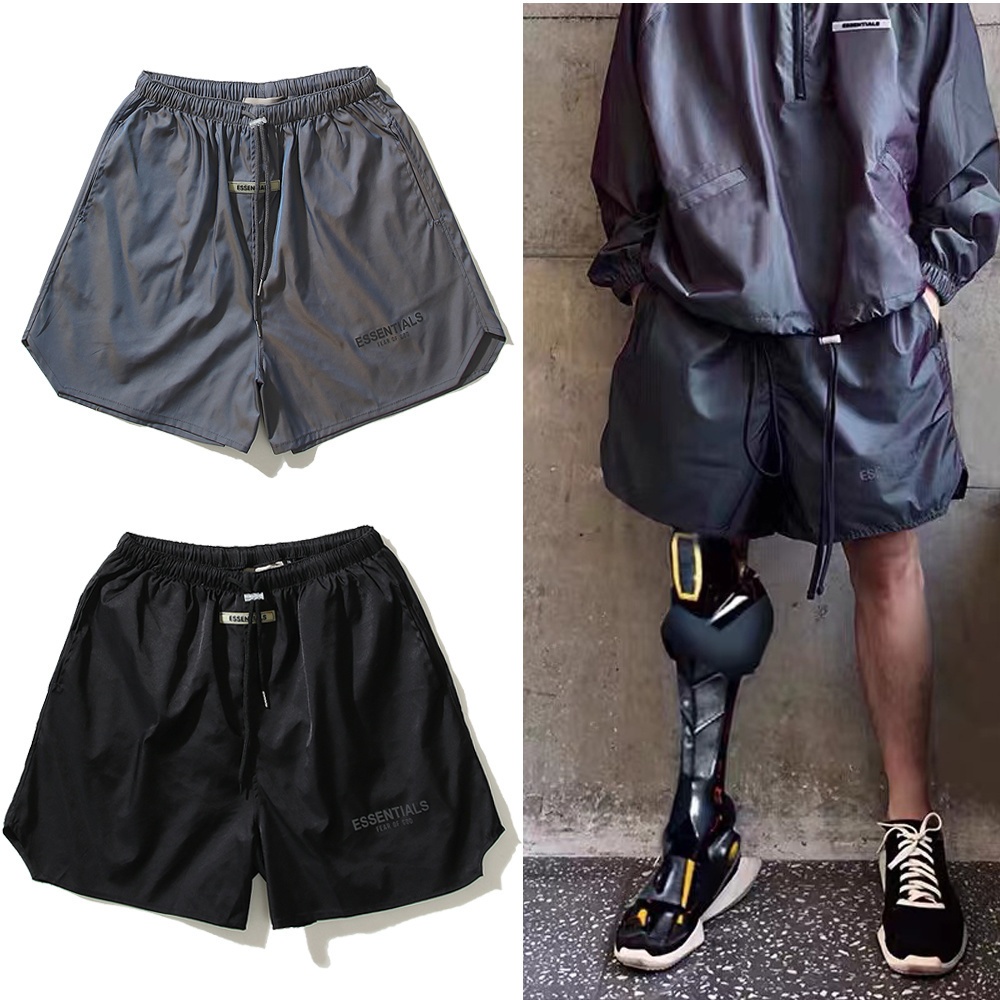 Mùa Hè Mới FOG FEAR OF GOD ESSENTIALS đường phố cao dây rút nylon đầy màu sắc nhẹ quần short nam nữ 