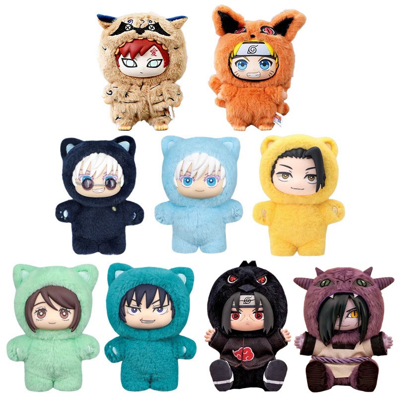 Jujutsu Kaisen Tai Mèo Gojo Satoru Mù Hộp Búp Bê Sang Trọng Naruto Bộ Sưu Tập Đồ Chơi Nhồi Bông