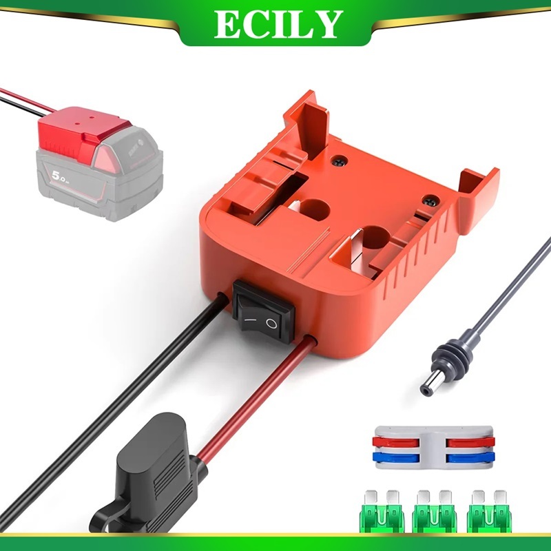 Bộ chuyển đổi pin mini Milwaukee ECILY SK0108 Starlink có cầu chì và đầu cuối dây cho thiết bị Inter
