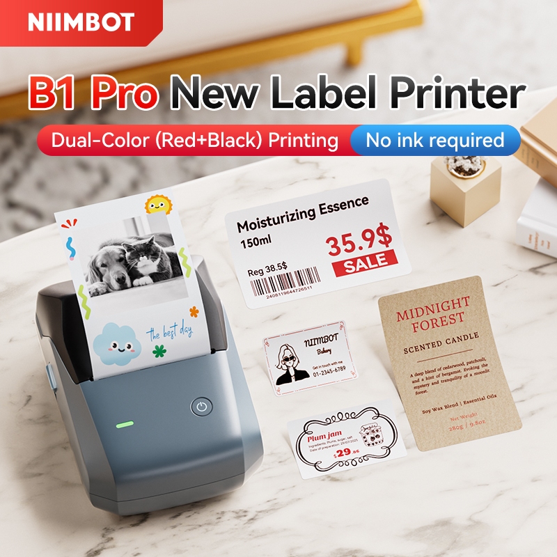 Niimbot B1 /B1Pro Máy in nhãn Bluetooth thông minh di động Nhãn không mực Máy tạo nhãn mã vạch Ngày