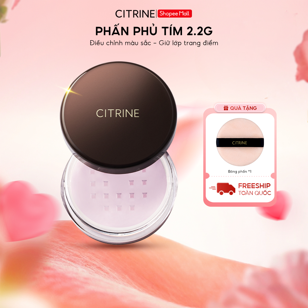 Phấn Phủ Bột Sắc Tím CITRINE minisize - [2.2G] Kiềm Dầu, Làm Đều Màu Da, Mịn Lì Tự Nhiên