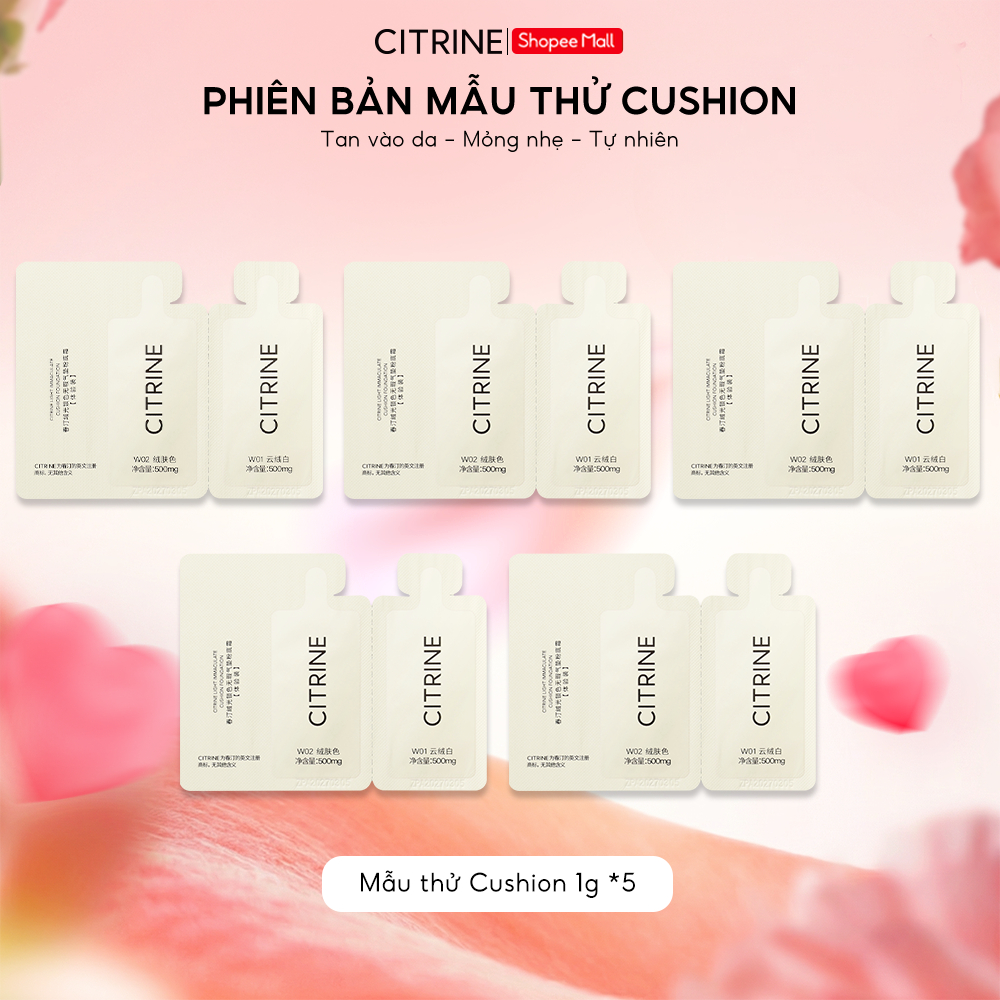 Sample Cushion - CITRINE - Bộ 5 Gói Mẫu Thử Cushion, Lớp Nền Mịn Lì