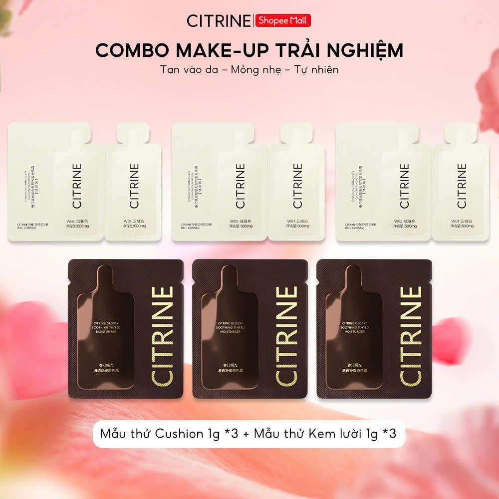 Sample Kem Lười & Cushion - CITRINE - Bộ 6 Gói Mẫu Thử [1g] Cho Lớp Nền Hoàn Hảo