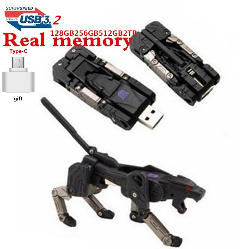 Ổ đĩa Flash USB3.2 mới PEN DRIVE DE UN TRANSFORMERS 512GB 2TB MEMORIA USB + Adaptador Type-c