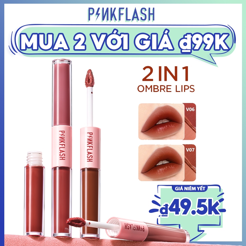 PINKFLASH Son Môi Dạng Lỏng Thiết Kế 2 Trong 1 Tiện Dụng Chất Lượng Cao