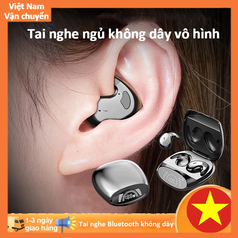 Tai nghe Bluetooth không dâyTWS, chống nước IPX7, khử tiếng ồn, màn hình LED vô hình, tai nghe ngủ trong tai, tai nghe chơi game không có độ trễ
