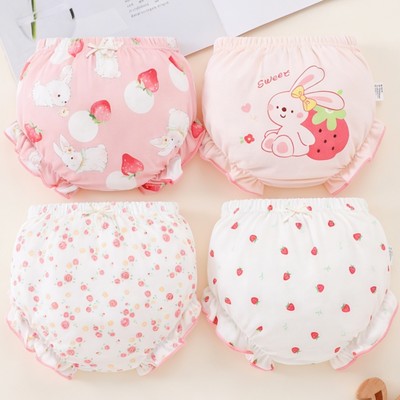 Adabaobao® ᵛⁿ4 Cái / bộ Quần Lót Cotton Bloomer Quần Lót Co Giãn Gân Quần Lót Mềm Cho Bé Tập Đi