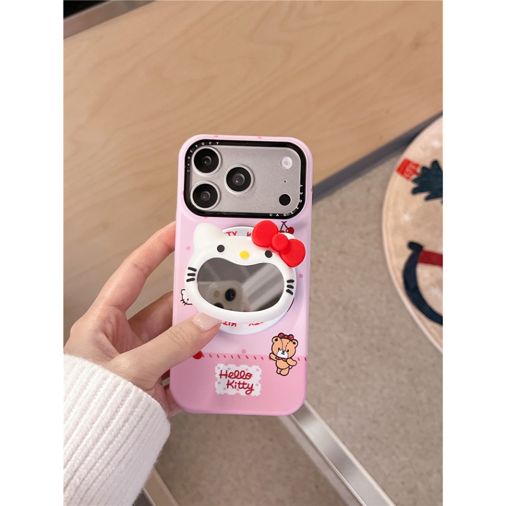 Ốp điện thoại iPhone 17 Pro Max Big-mouth mirror stand pattern PC