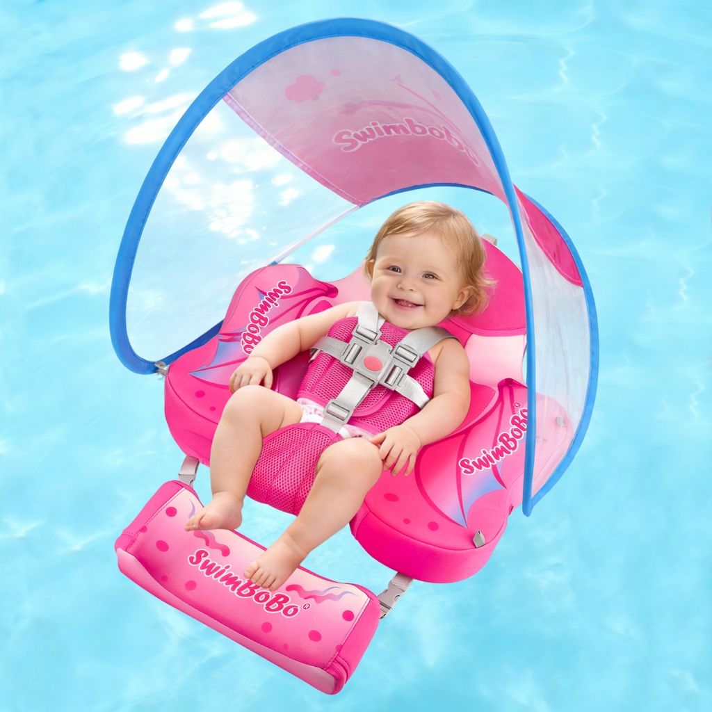 Phao Bơi Eo Swimbobo Có Tán Chống Nắng, Chống Lật An Toàn Cho Bé Tập Bơi