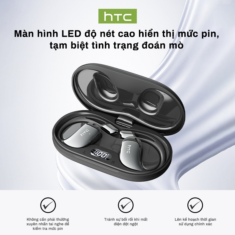 HTC NE57 Tai nghe phiên dịch  AI dịch thuật đồng thời 134 ngôn ngữ  Bluetooth 6.0  Âm thanh nổi HiFi  Thiết kế thời trang Tai nghe không dây | BigBuy360 - bigbuy360.vn