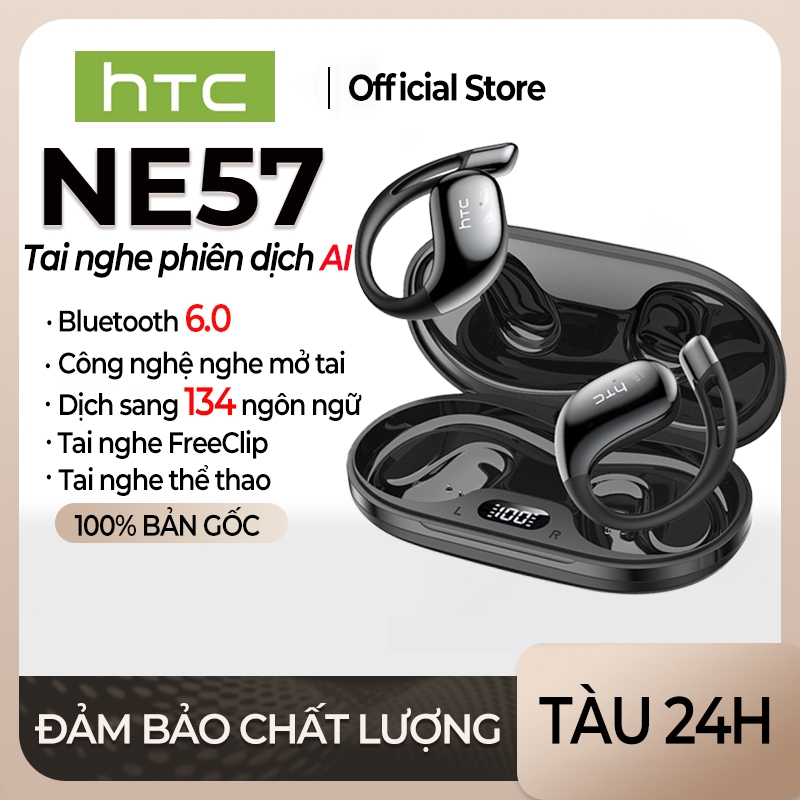 HTC NE57 Tai Nghe Phiên Dịch AI Dịch thuật AI Bluetooth 6.0 Hỗ trợ 134 ngôn ngữ  Tai nghe không dây Âm thanh chất lượng cao Thiết kế thời trang Pin 400mAh | BigBuy360 - bigbuy360.vn