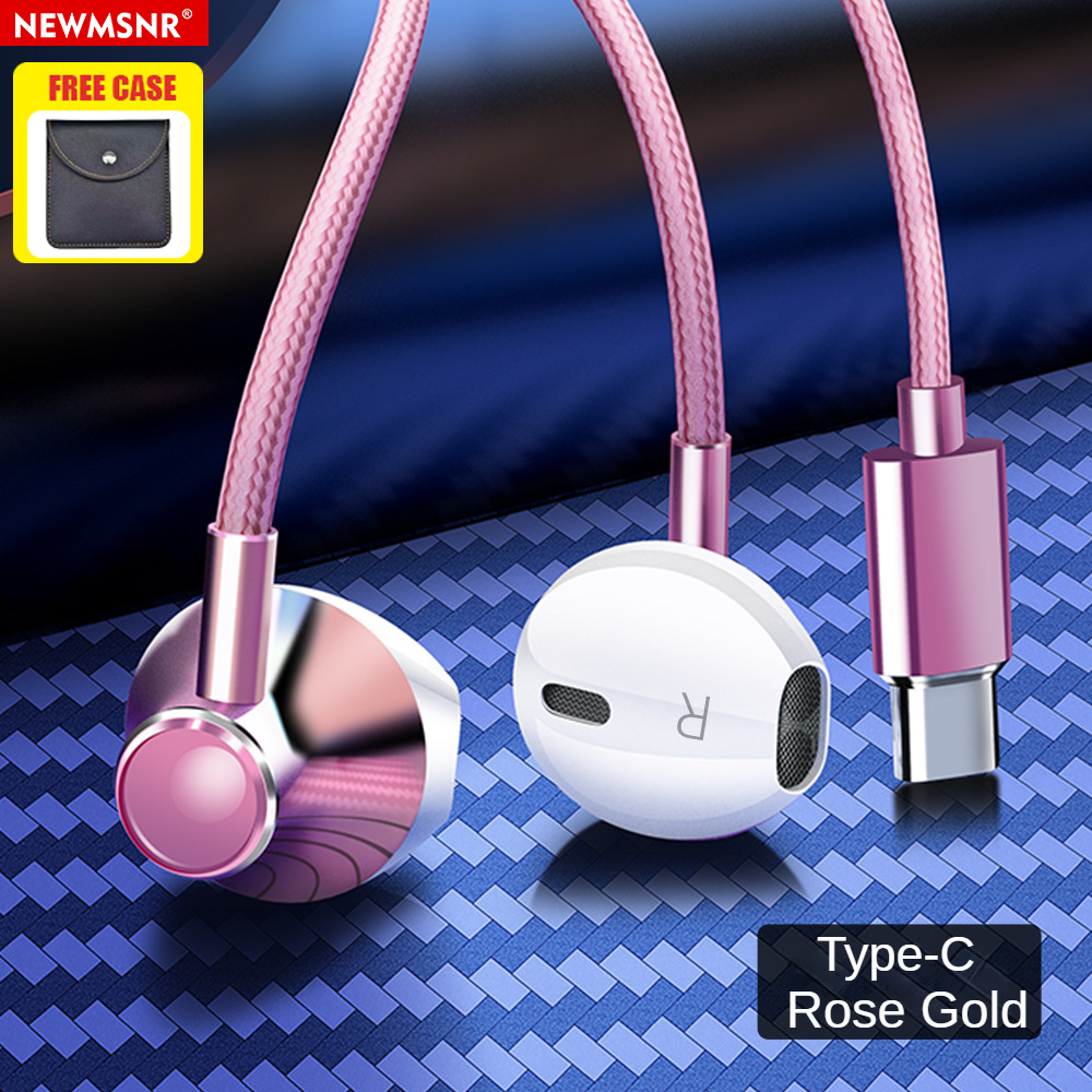 (Ốp miễn phí)NEWMSNR TYPE-C Tai nghe tai có dây HD Tai nghe điều khiển dây thông minh Tai nghe giảm tiếng ồn Tai nghe nhạc Tai nghe chất lượng âm thanh HIFI Thiết kế tiện dụng Tai nghe nhét tai trong micrô 3,5 mm