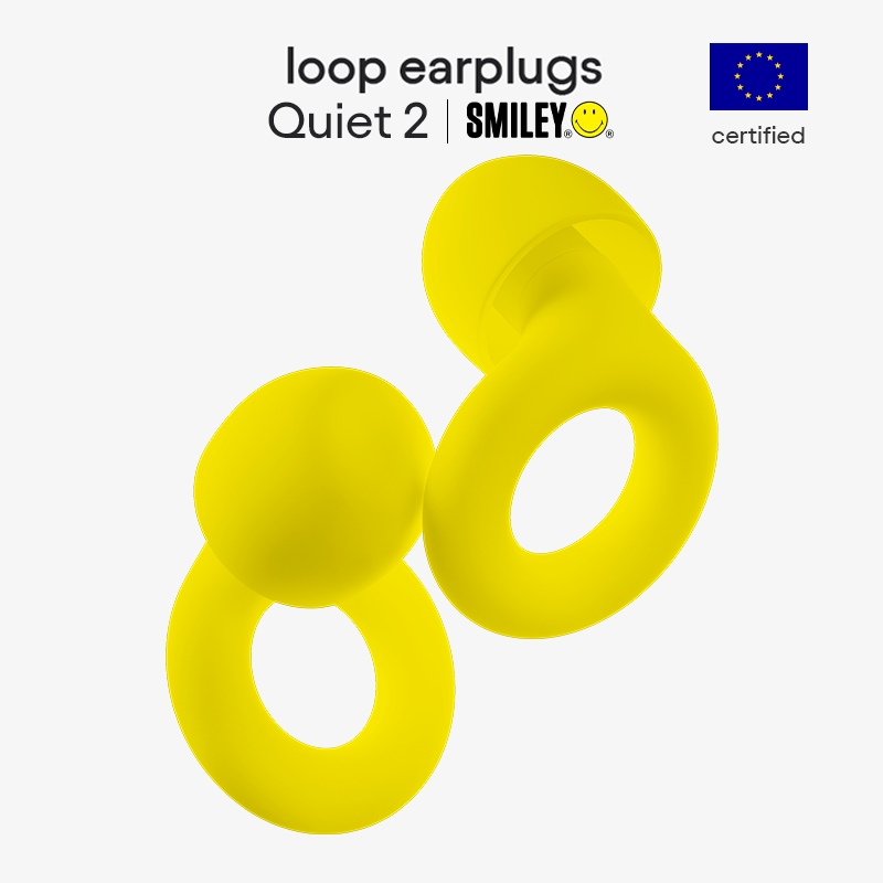 Loop Quiet 2 x Smiley- Nút tai giảm tiếng ồn (-24dB) để tập trung, học tập, độ nhạy tiếng ồn Du lịch