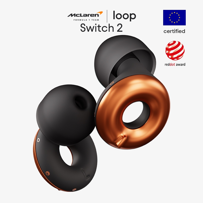 Loop Switch 2 nút tai X McLaren F1 Team - 3 chế độ giảm tiếng ồn để kiểm soát tối ưu | Nút tai mềm d
