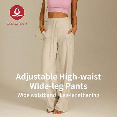 Quần Ống Rộng Cao Cấp Cho Nữ - MOVING PEACH: Thoải mái với chức năng điều chỉnh dây eo và túi tiện lợi, model ELC3