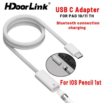 HdoorLink A-ple Pencil 1st Cáp Sạc Type-C Sang IOS Bút Chì Sạc Adapter Cho Pad 10 / 11th Gen