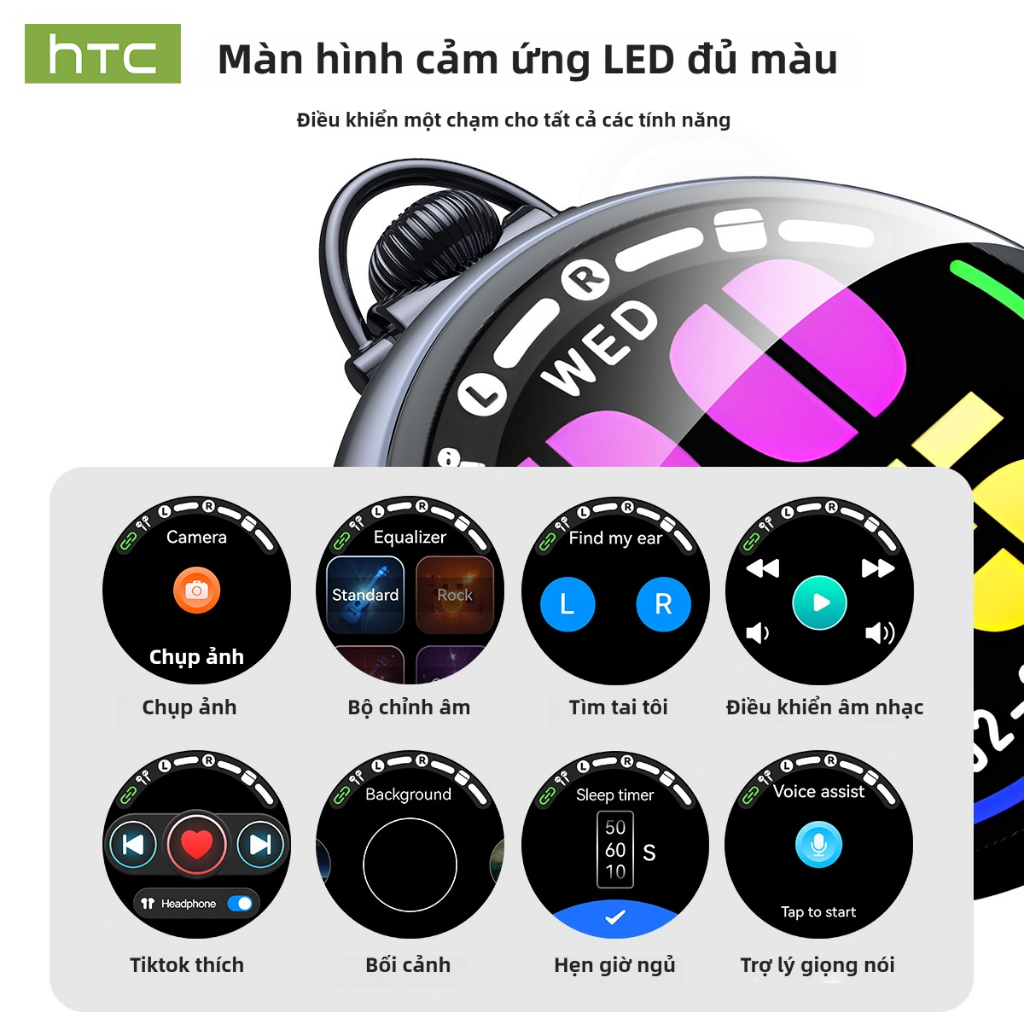 HTC NE71 Tai nghe dịch  Tai nghe Bluetooth 6.0 AI Dịch trực tiếp Màn hình LED thông minh HiFi Chất lượng âm thanh Công nghệ khử tiếng ồn | BigBuy360 - bigbuy360.vn
