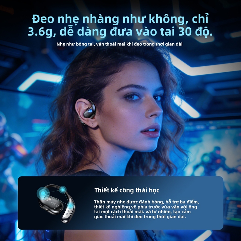 HTC NE69 Tai Nghe Phiên Dịch AI Tai Nghe Ngủ Đa Năng Bluetooth 6.0, Âm Thanh Hi-Fi Cao Cấp  Khử Tiếng Ồn ENC Hiệu ứng ánh sáng LED Chống Nước IPX7, Thiết Kế Không Dây | BigBuy360 - bigbuy360.vn