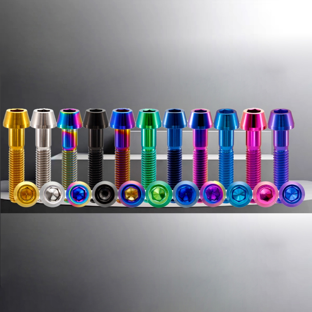 Bu lông lục giác đầu côn RISON TITANIUM M5x0.8 | Hàng không vũ trụ cấp 5 Ti-6Al-4V | 11 Màu | Chiều 