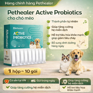 Probiotics cho chó mèo + 10 gói hộp + hỗ trợ tiêu hóa + giảm tiêu chảy + có sẵn VN + gửi trong ngày