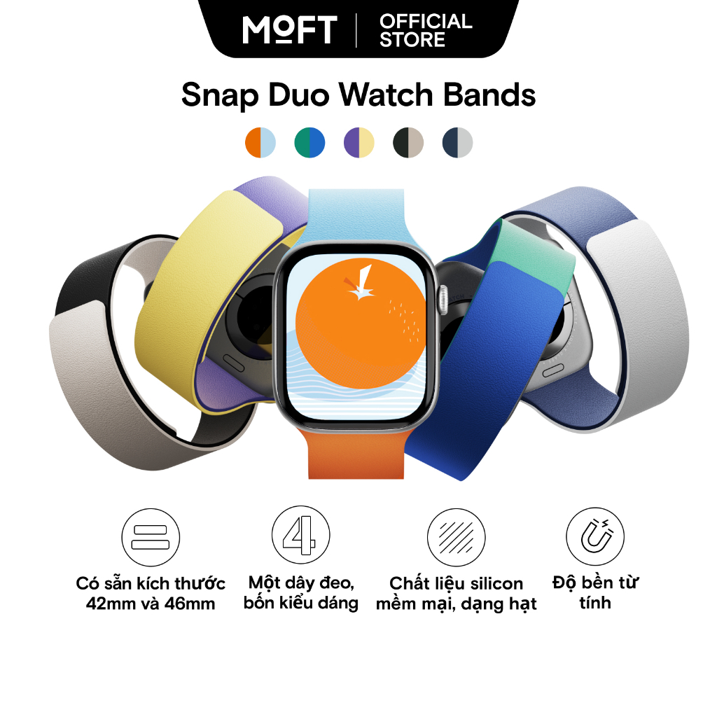 【NEW】MOFT Dây Đeo Đồng Hồ Snap Bền Bỉ Và Kiểu Dáng Thời Trang Cho Đồng Hồ cho iWatch 42mm/46mm