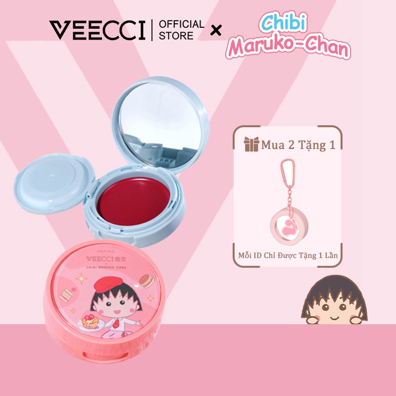 VEECCI X Chibi Maruko-Chan Má Hồng Ánh Sáng Nước Mờ Hai Kết Cấu Đa Năng Cầm Tay Bền Vững 3g/4.2g