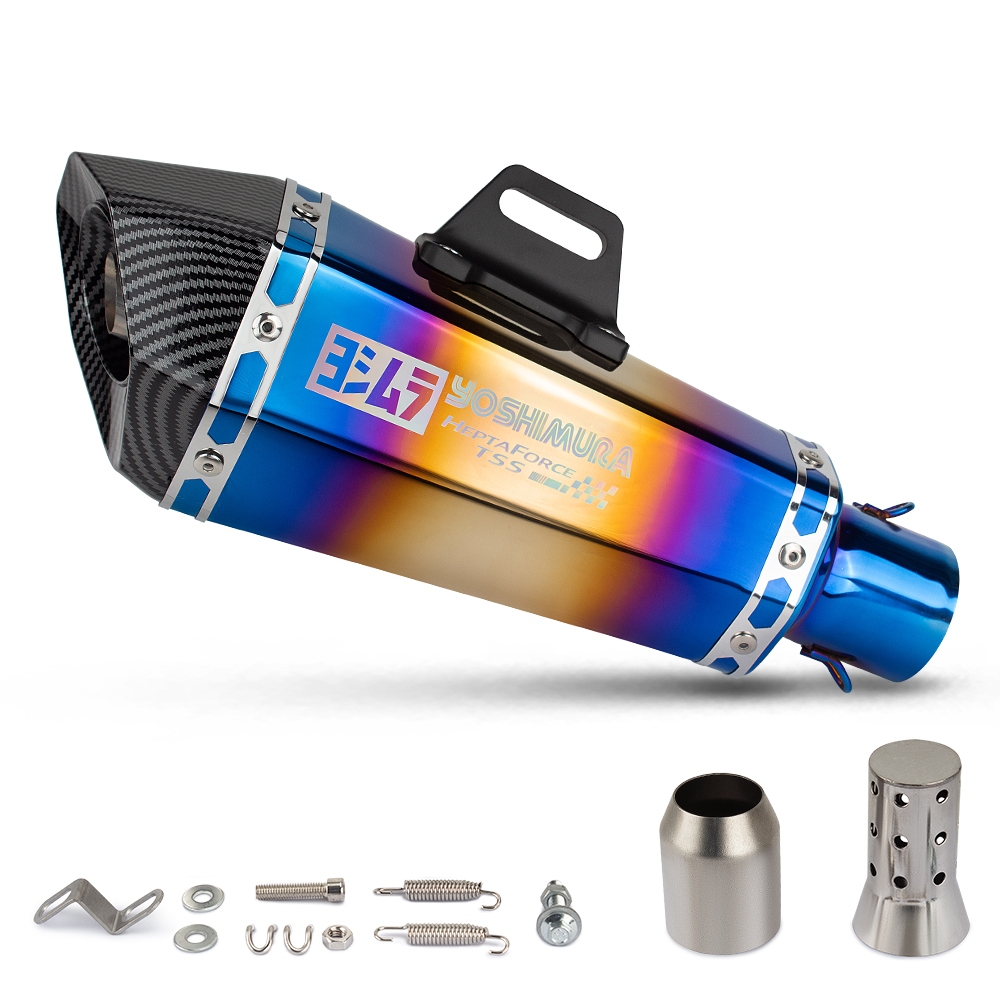 Đa Năng 51mm Xe Máy Xả Sửa Đổi Không Gỉ Yoshimura TSS Bộ Giảm Thanh Với DB KILLER Cho RC390 MT07 R3 