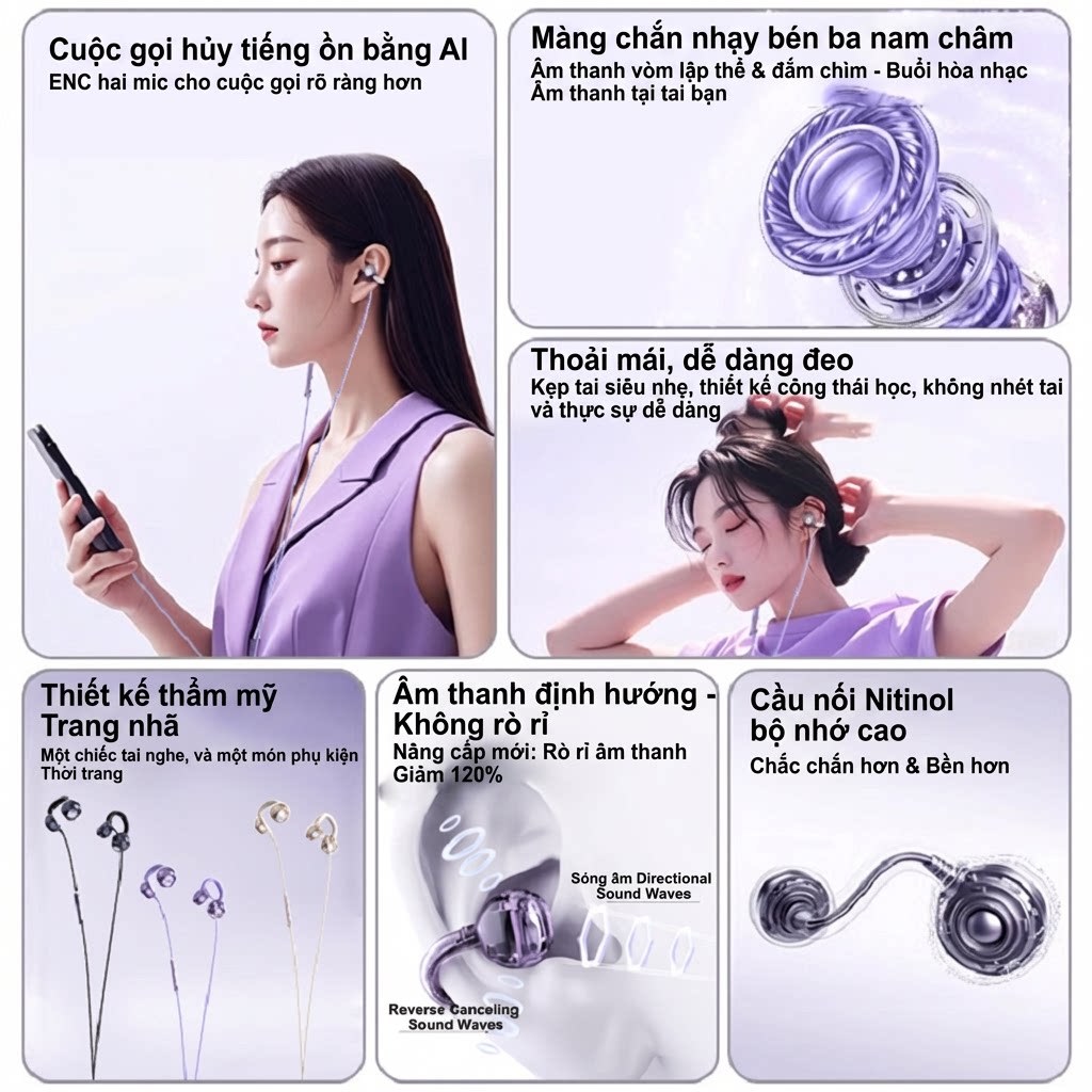 Newmsnr (Hộp miễn phí) TYPE-C Tai nghe kẹp tai có dây mới 2026 không đau Treo Tai dẫn truyền qua xương chất lượng âm thanh cao cuộc gọi siêu rõ ai Bass hifi mạnh mẽ tương thích mọi điện thoại laptop máy tính bảng đeo lâu không chạy bộ tập gym game | BigBuy360 - bigbuy360.vn