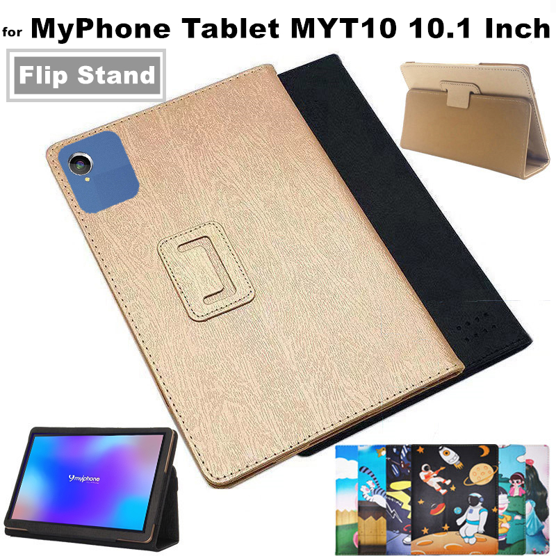 Ốp Lật Cho Máy Tính Bảng MyPhone MYT10 10.1 Inch Họa Tiết Lụa Bao Lật Có Thể Gập Lại Đứng Bảo Vệ Toà