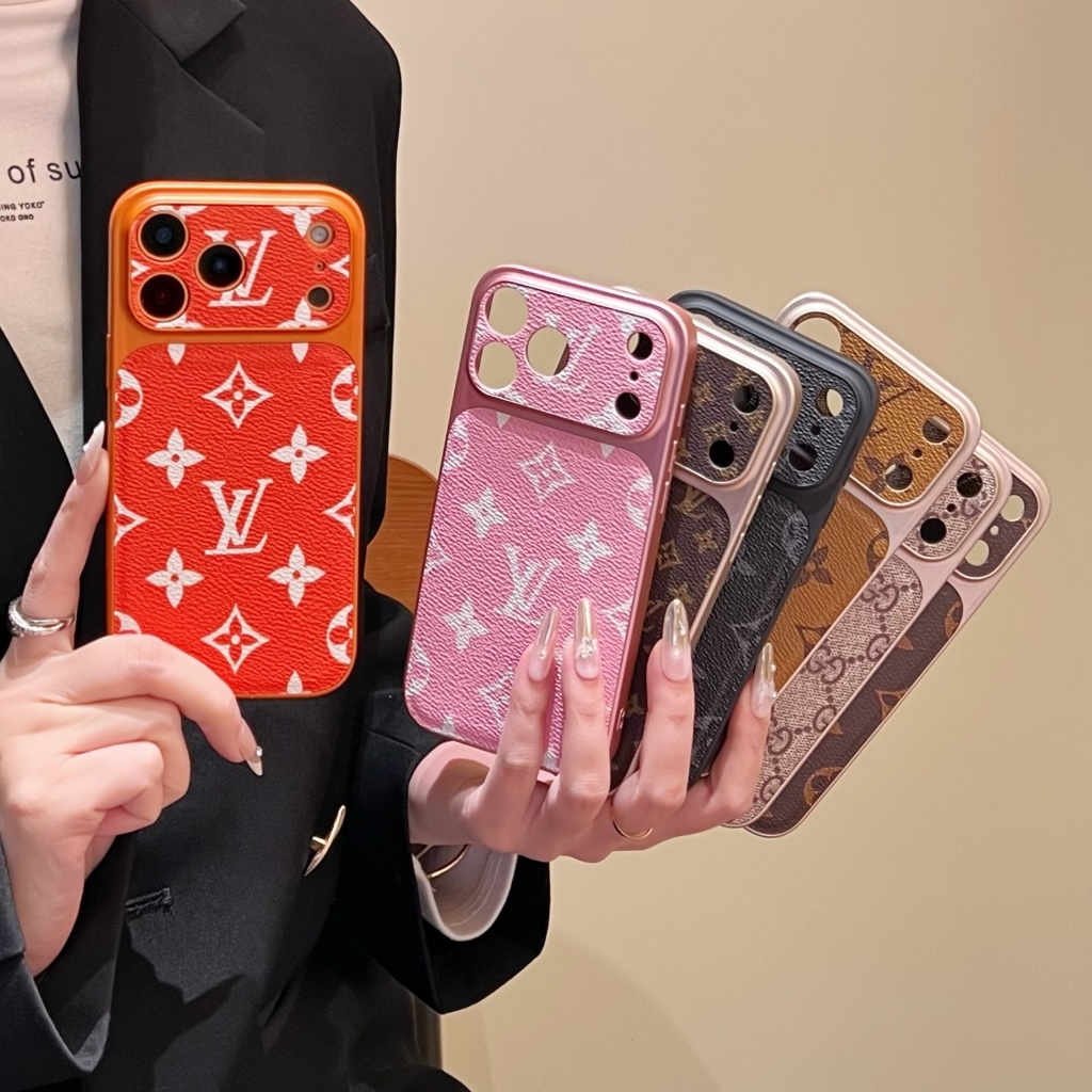 Ốp Da Màu Chính Hãng Gucci Hợp Thời Trang Cho iPhone 17 / 16 / 15 / 14 / 13 Promax Ốp Điện Thoại Thờ
