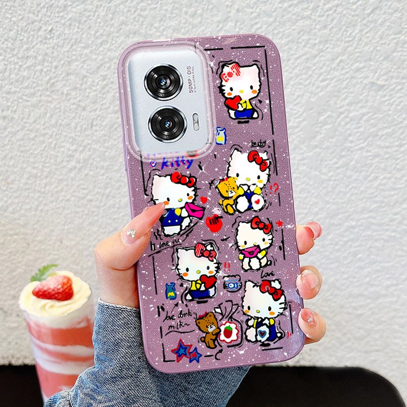 Ốp Điện Thoại YBD Cho Motorola Edge 50 Ultra Edge 50 Fusion Edge 50 Pro Phim Hoạt Hình KT Cat Chống 