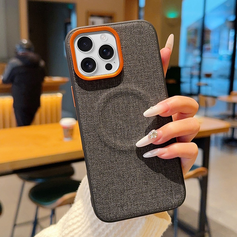 Dành Cho iPhone 15 16 17 Pro Max 17Air Ốp Lưng Vải Sang Trọng Họa Tiết Bao Da Mặt Sau Bảo Vệ Cho iPh