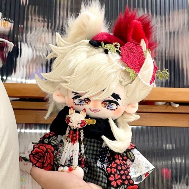 🔥Demon Slayer🔥 20cm Douma Búp bê bông Thêu quạt Búp bê Anime Chất lượng cao quà sinh nhật Búp bê