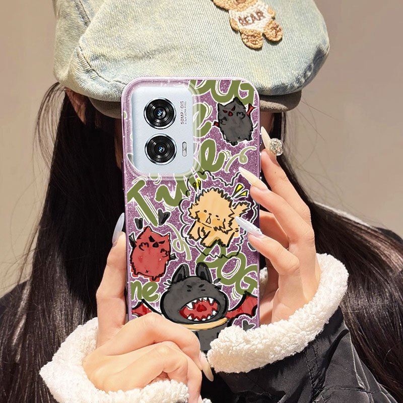 Ốp Điện Thoại YBD Cho Motorola Edge 50 Ultra Edge 50 Fusion Edge 50 Pro Graffiti Chó Mèo Chống Rơi A