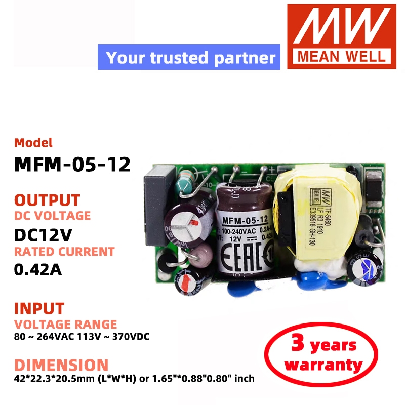 MEAN WELL MFM-05-5 MFM-05-12 MFM-05-24 MFM-05-15 Meanwell Chuyển Đổi Nguồn Điện DC