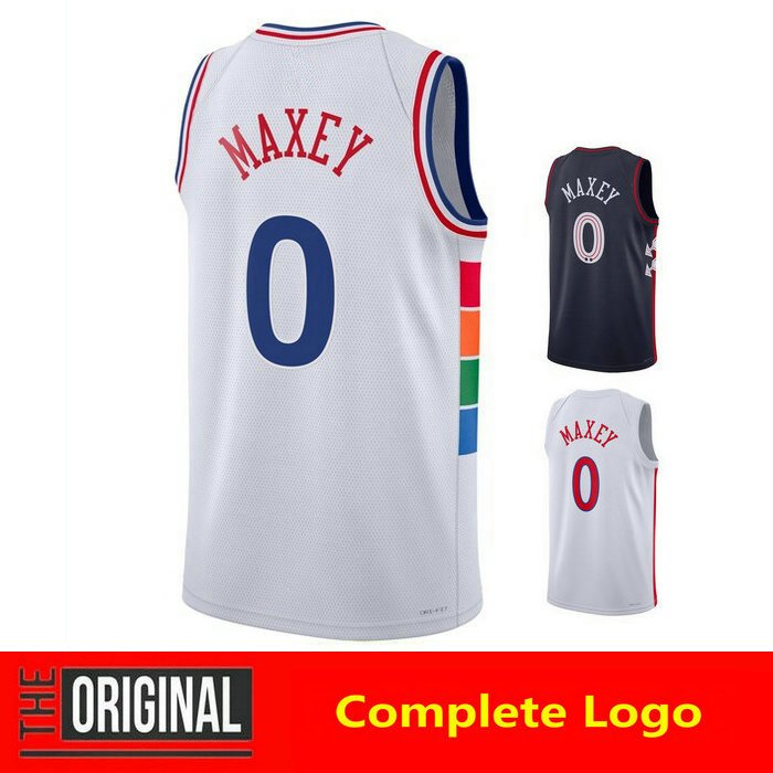Áo bóng rổ mới 0 Tyrese Maxey Jersey