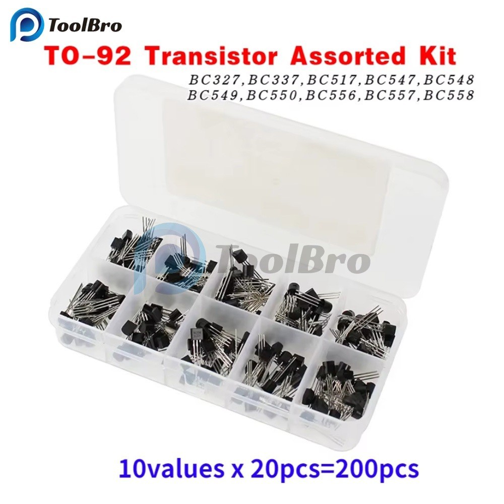 200 CHIẾC TO-92 Transistor Các Loại Bộ 10Values BC327 BC337 BC517 BC547 BC548 BC549 BC550 BC556 BC55