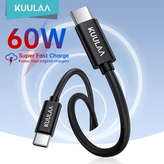 Cáp KUULAA USB Type C sang USB Type C 60W PD QC 4.0 Cáp USB-C sạc nhanh cho Samsung Galaxy S10 S9 Xiaomi Redmi