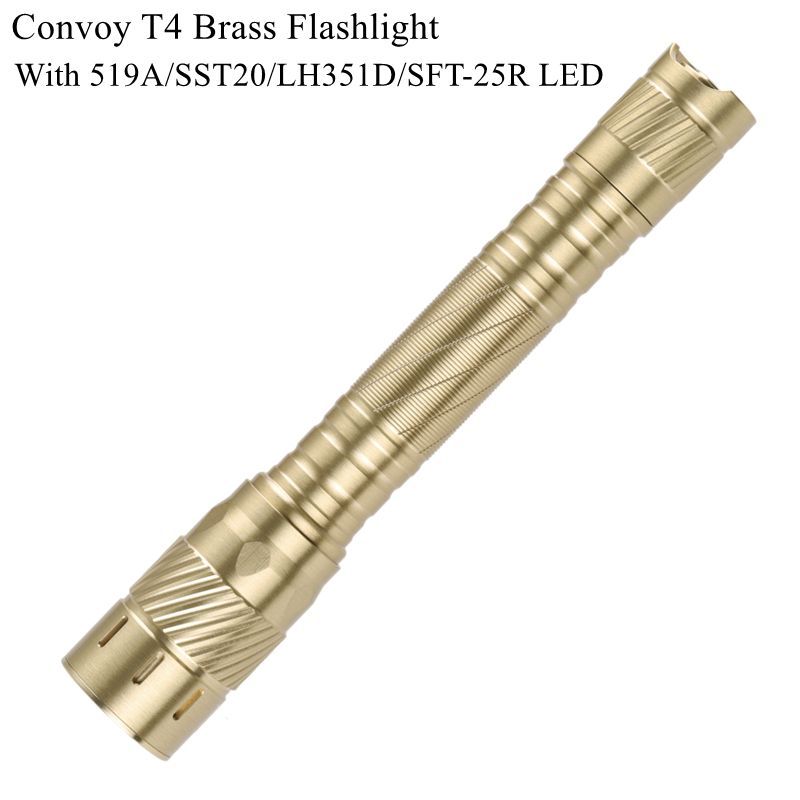 Đèn pin đồng thau Convoy T4 chính hãng, LED 519A
