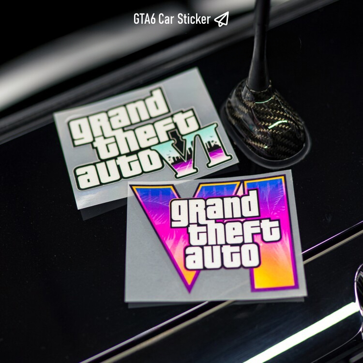 Logo sáng tạo GTA 6 & Nhãn dán trang trí thân xe phản quang 5 sao Citizen